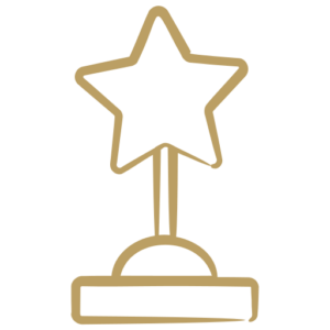 A medal with a star on top
